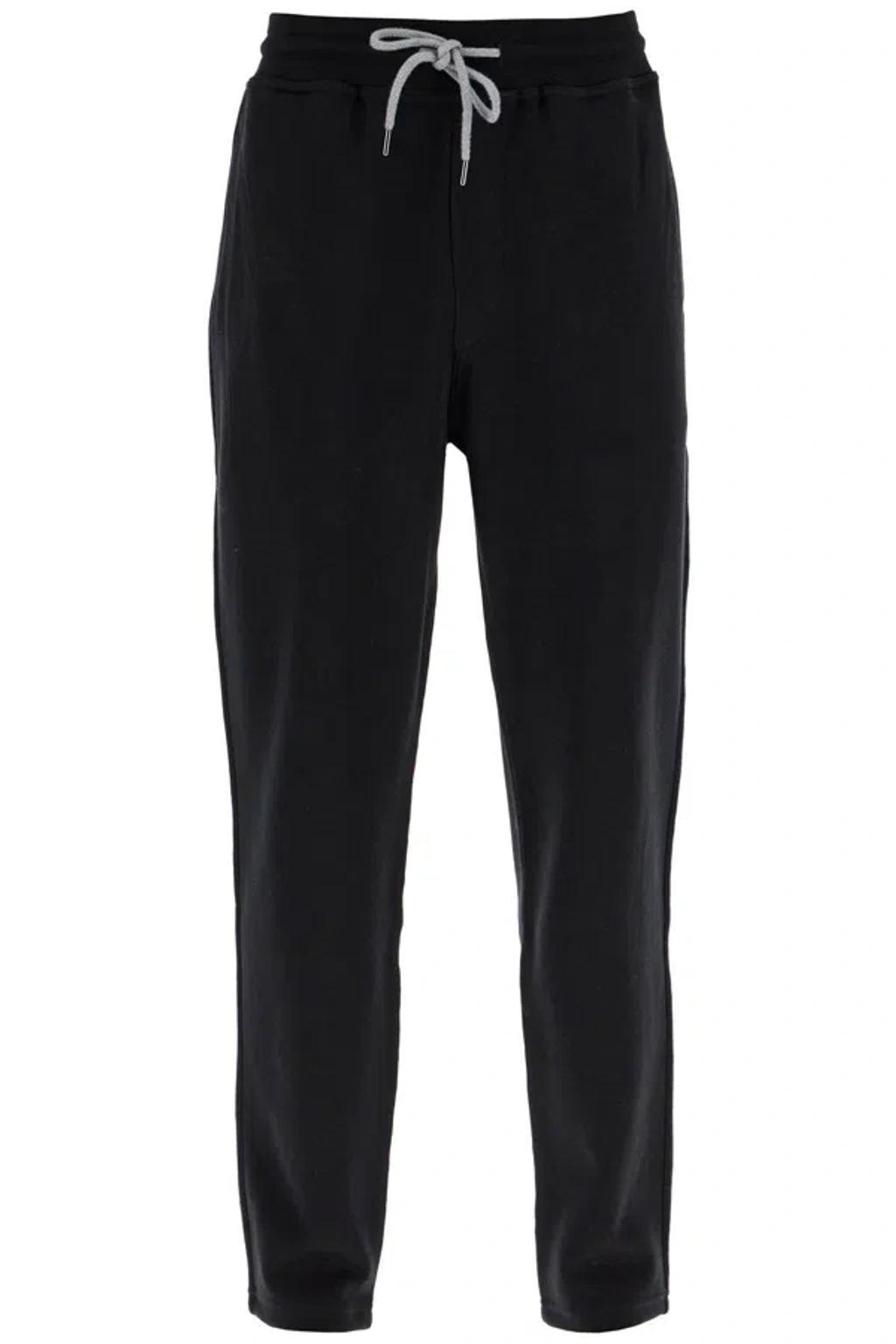 BRUNELLO CUCINELLI Interlock Jersey Pants For Men In Black Product Image