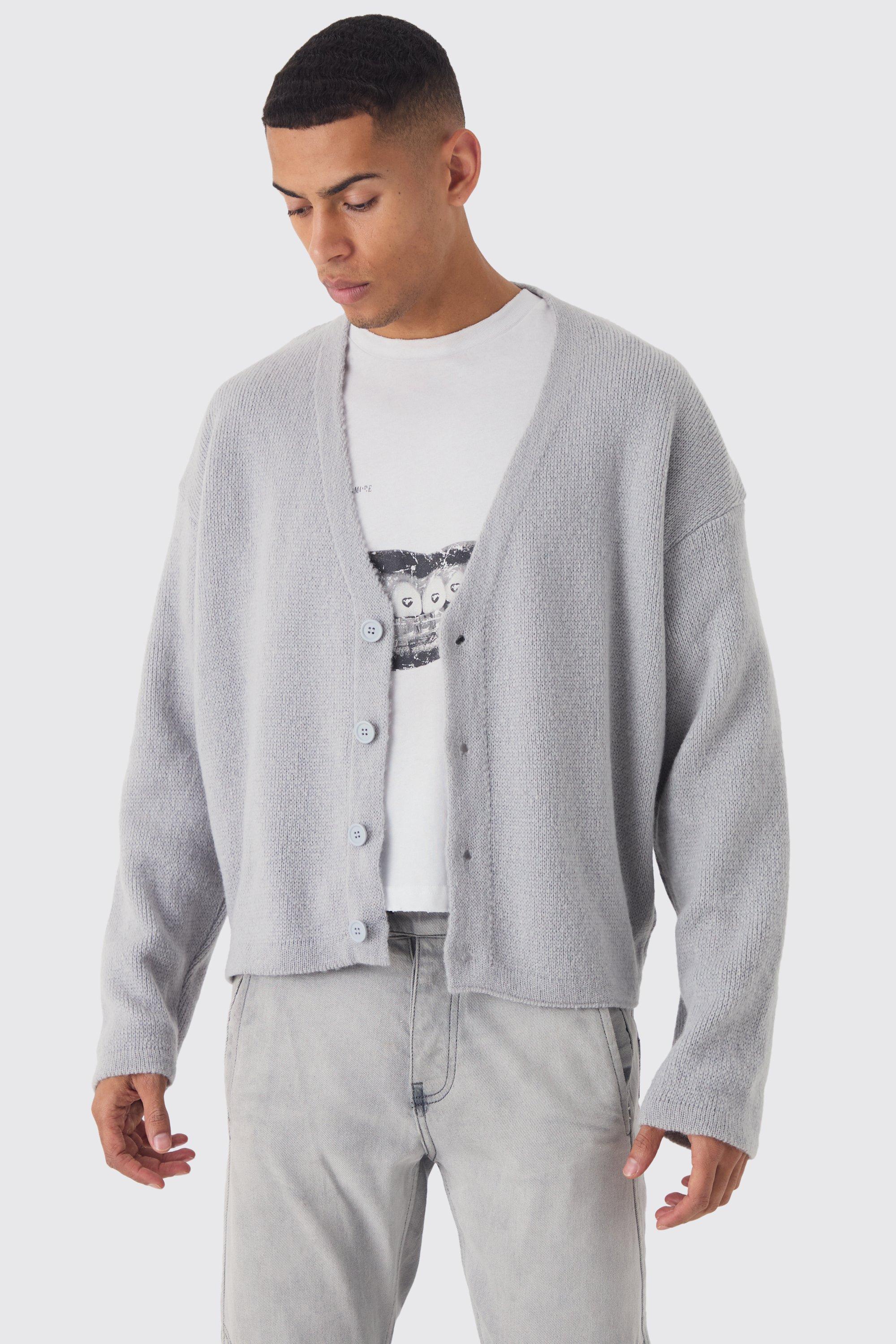 Oversized Boxy Knitted Cardigan | boohooMAN USA Product Image