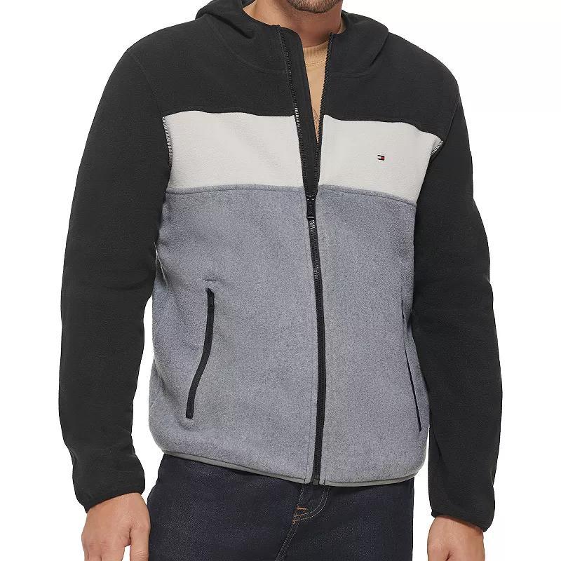 Mens Tommy Hilfiger Fleece Colorblock Hooded Jacket Product Image