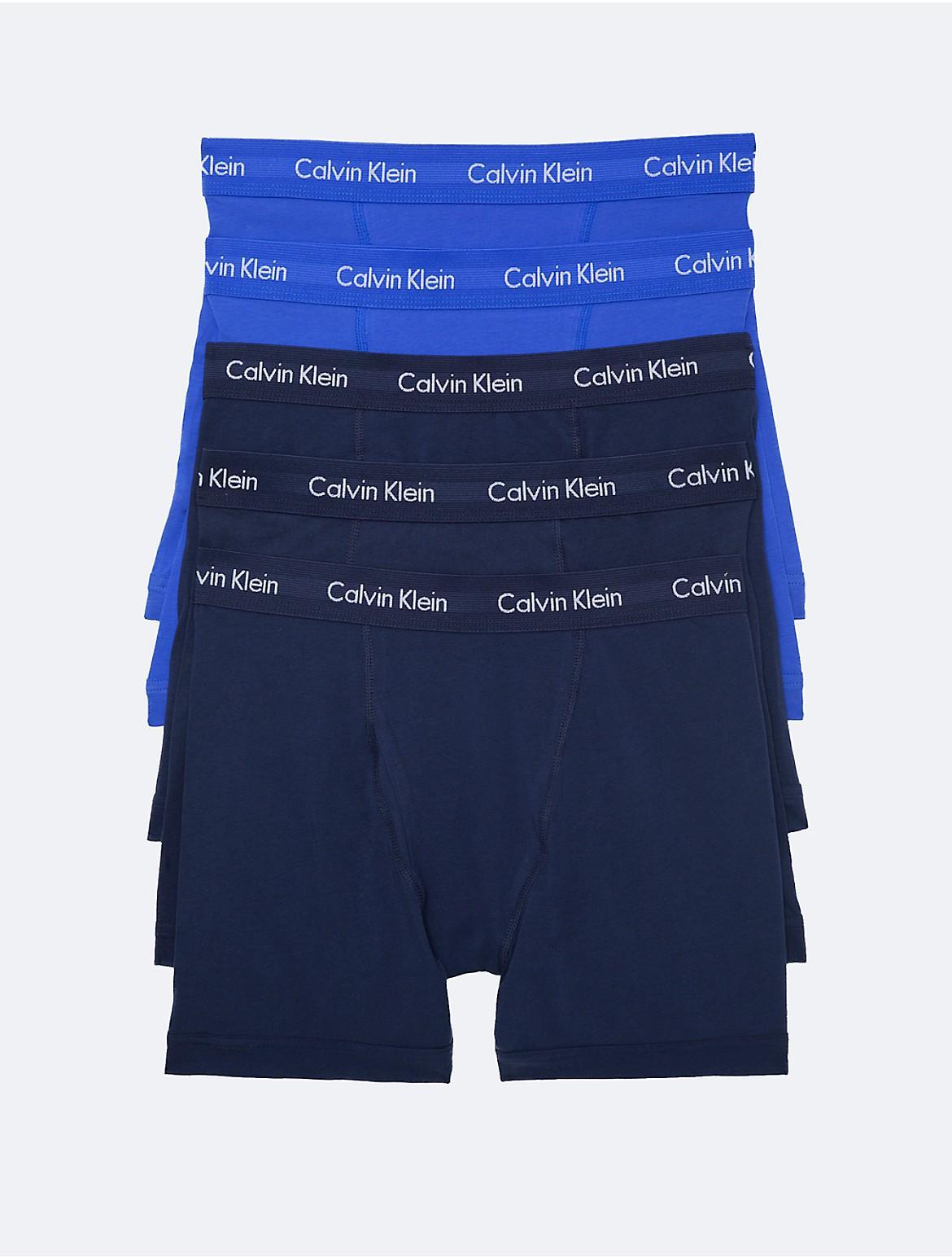 Calvin Klein Mens Cotton Stretch 5-Pack Boxer Brief - Blue - S Product Image