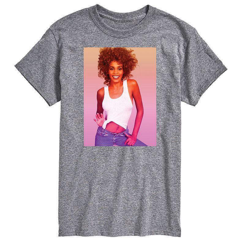 Mens Whitney Houston Photo Tee Med Grey Product Image