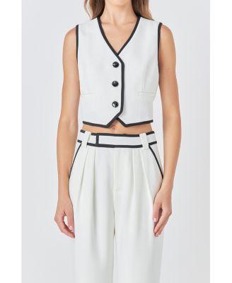 Women's Cropped Vest With Binding Detail Product Image