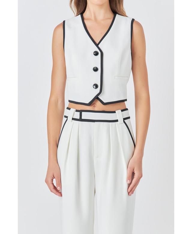 Women's Cropped Vest With Binding Detail Product Image