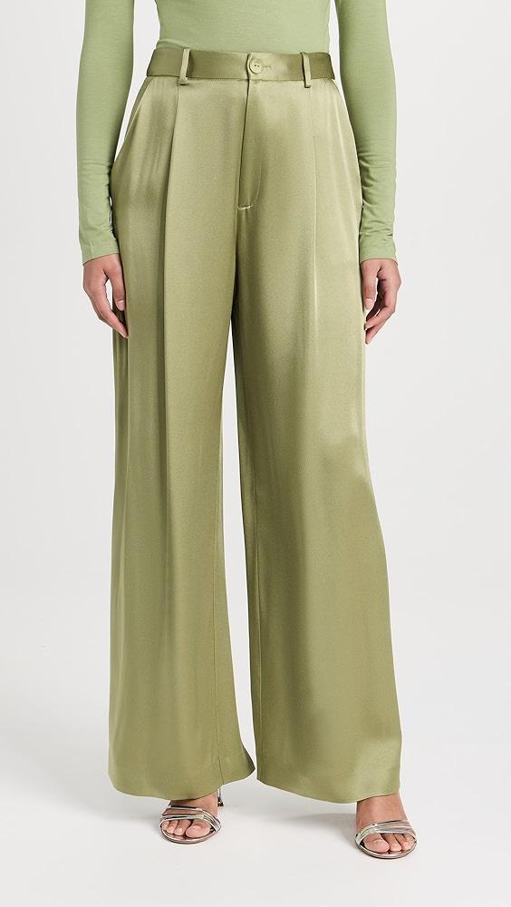 LAPOINTE Doubleface Satin Relaxed Pleated Pants | Shopbop Product Image