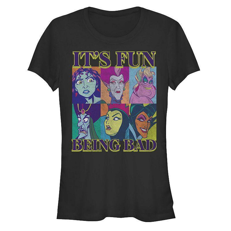 Disney Villains Womens Its Fun Being Bad Pop Color Portraits Tee, Girls Product Image