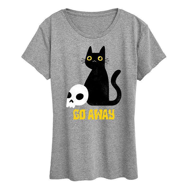 Womens Go Away Black Cat Graphic Tee Product Image