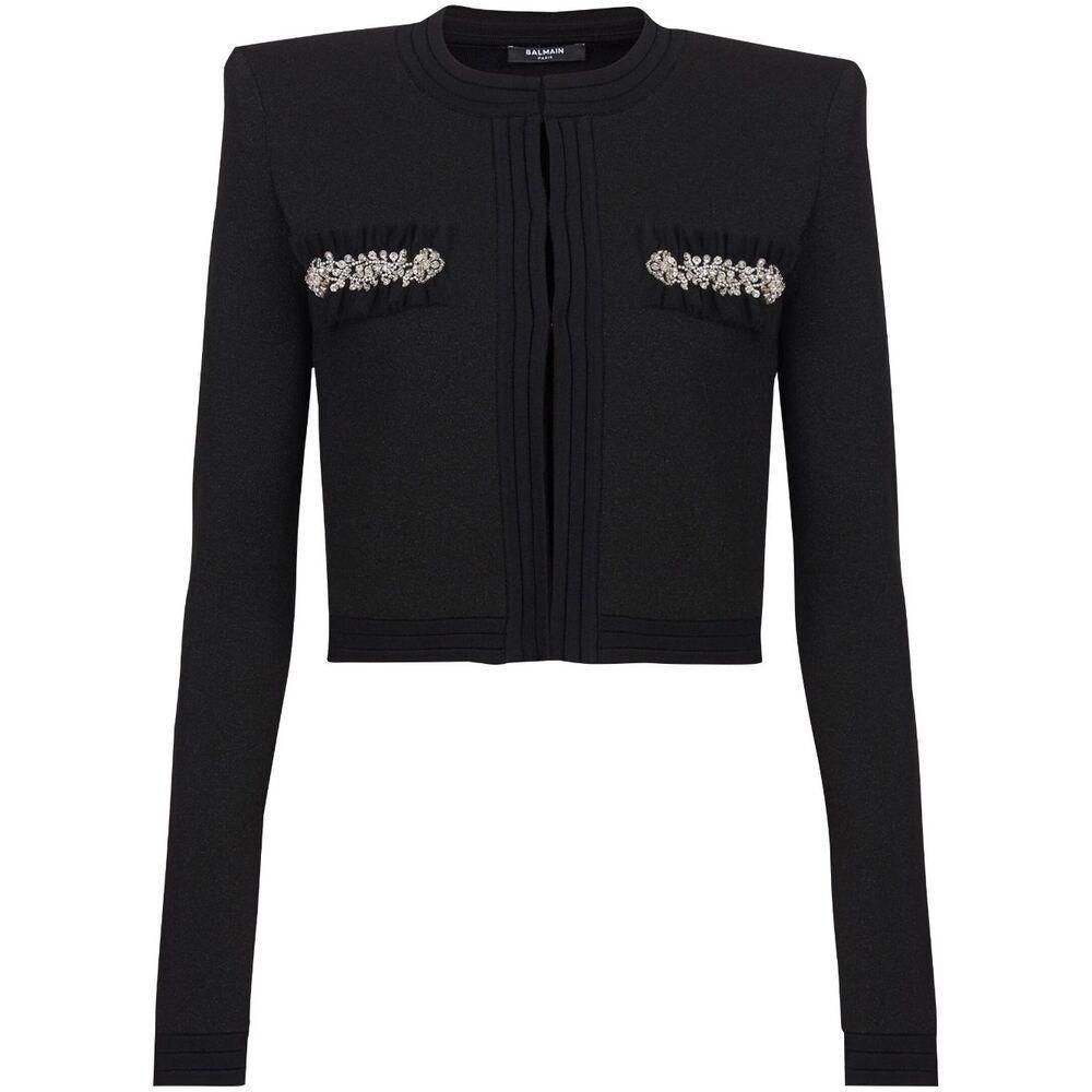 Crystal-embellished Cardigan In Black Product Image