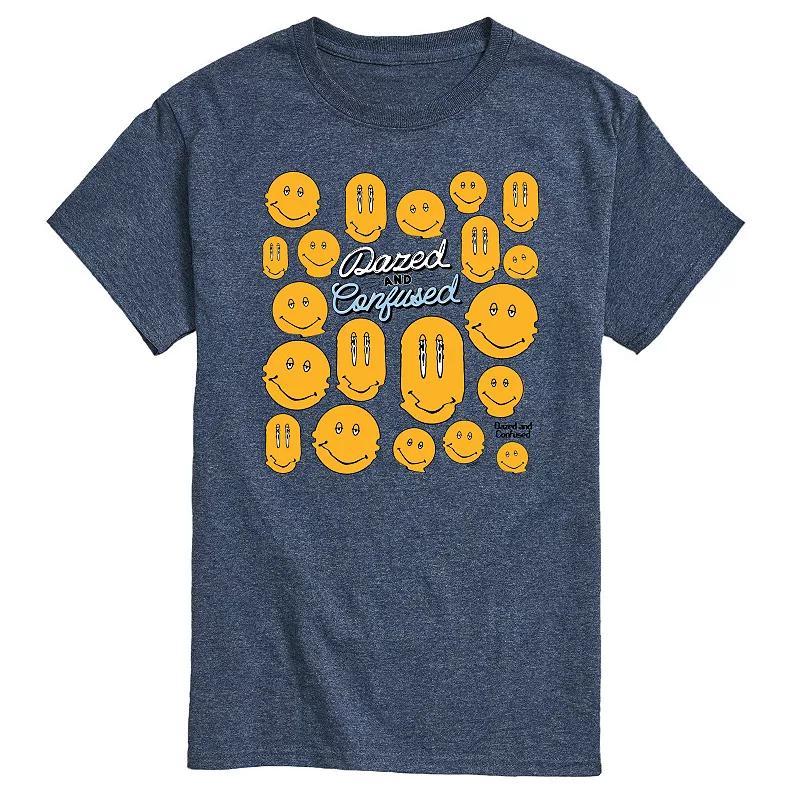 Mens Dazed and Confused Smiley Face Graphic Tee Blue Product Image