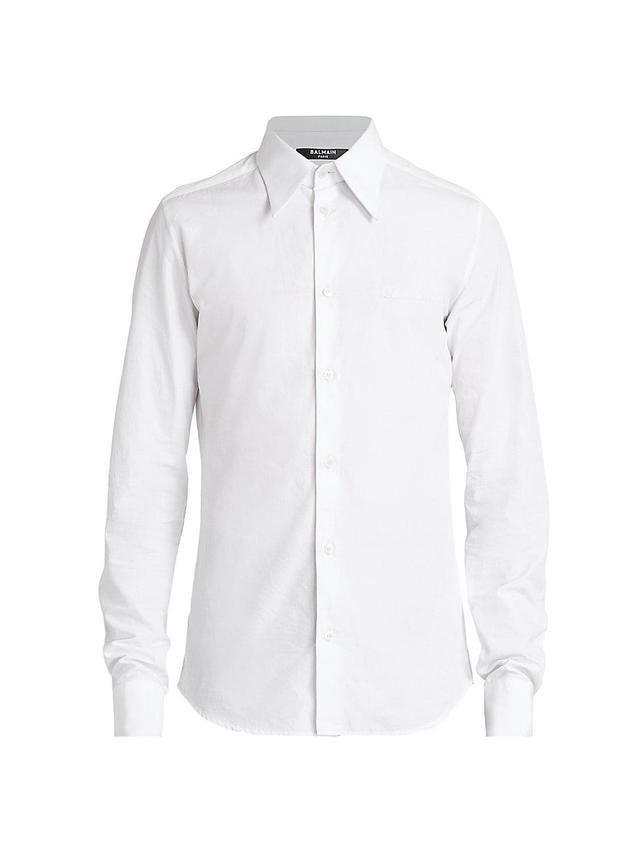 Mens Poplin Button-Front Shirt Product Image