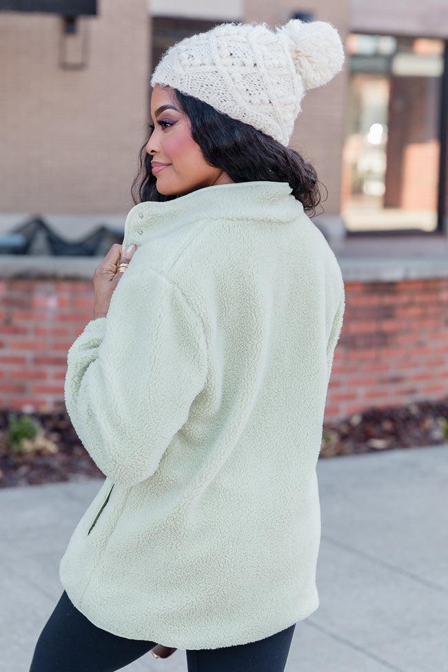 Making Time For Me Lime Sherpa Jacket FINAL SALE Product Image