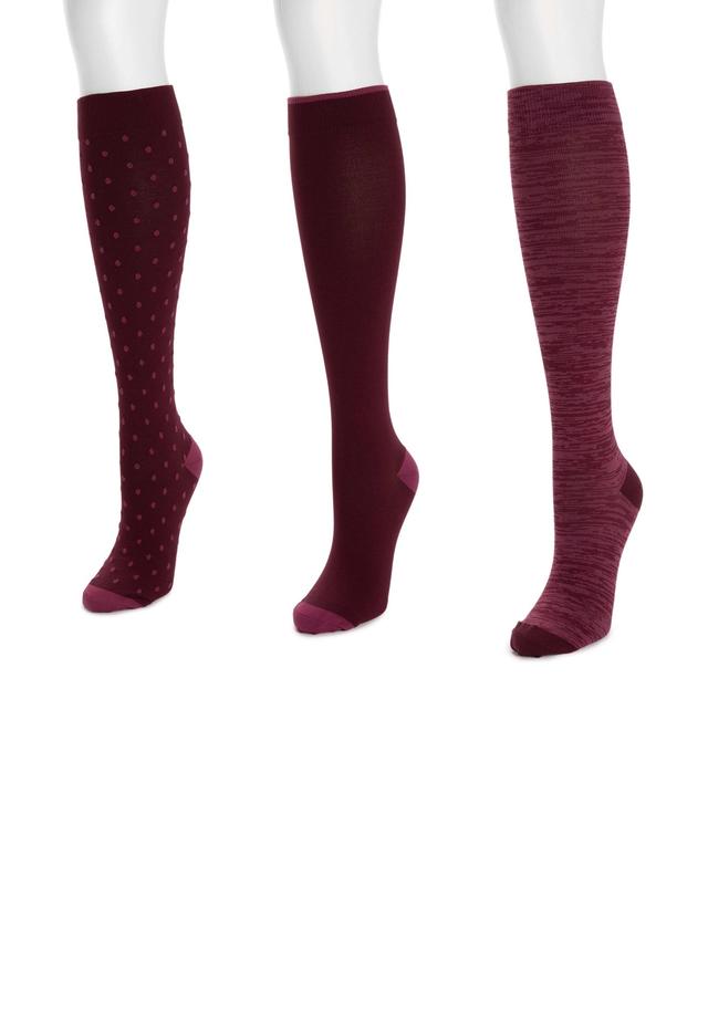 MUK LUKS Womens 3 Pack Nylon Compression Socks Product Image