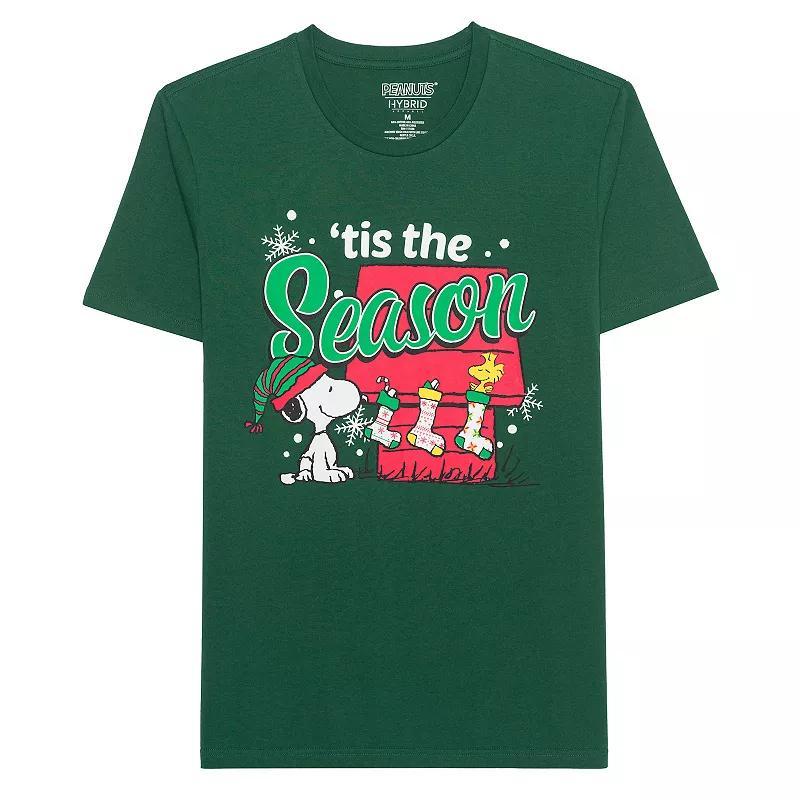 Mens Peanuts Tis The Season Short Sleeve Graphic Tee Green Green Product Image