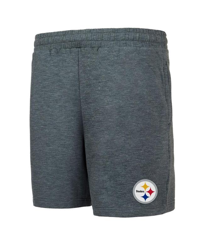 Mens Concepts Sport Charcoal Pittsburgh Steelers Powerplay Tri-Blend Fleece Shorts Product Image