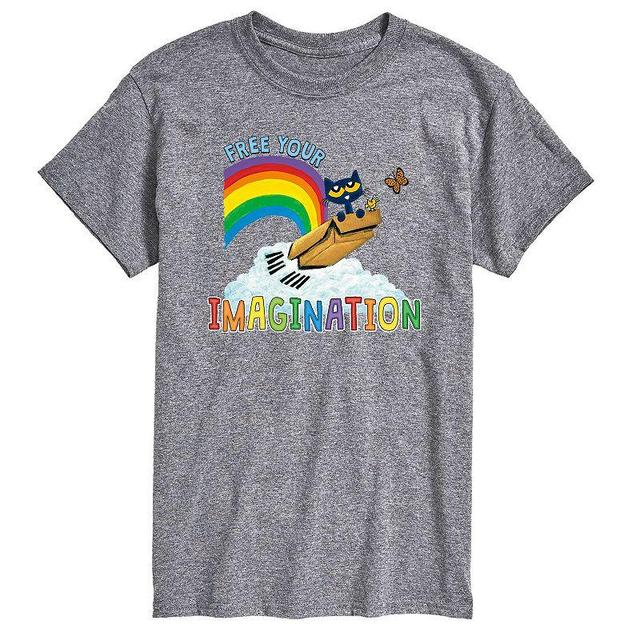 Mens Pete The Cat Free Your Imagination Tee Med Grey Product Image