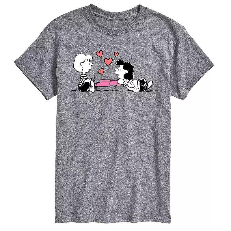 Big & Tall Peanuts Lucy Valentine Tee, Mens Med Grey Product Image