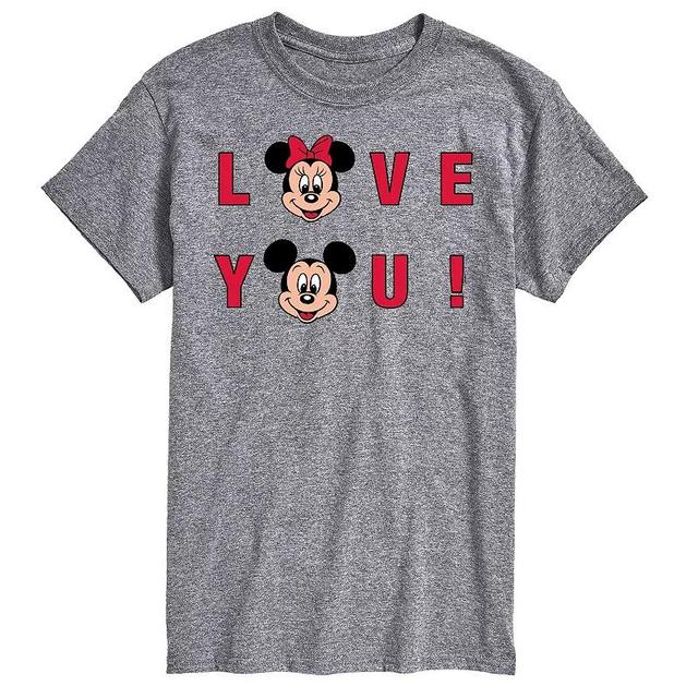 Disneys Mens Love You Graphic Tee Med Grey Product Image