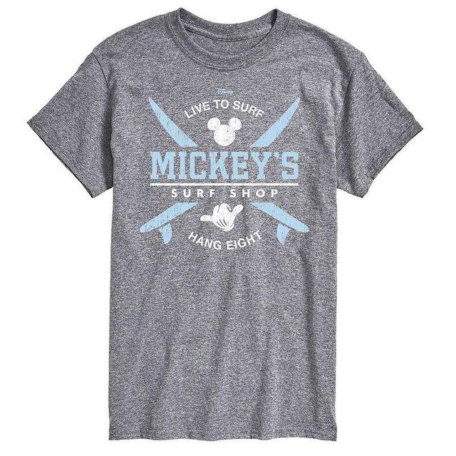 Big & Tall Disney Mickeys Surf Shop Tee, Mens Med Grey Product Image