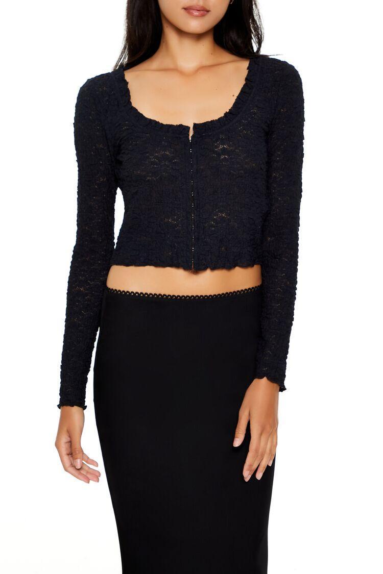 Floral Ruffle-Trim Crop Top | Forever 21 Product Image