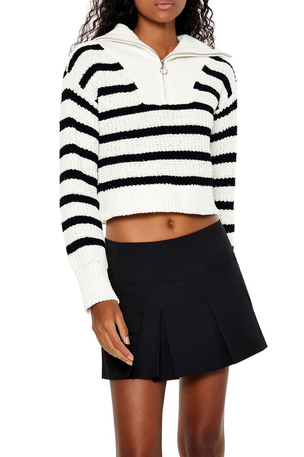 Striped Half-Zip Sweater | Forever 21 Product Image