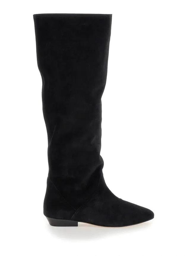 ISABEL MARANT 'sayla' Black Boots With Draping In Suede Woman Product Image