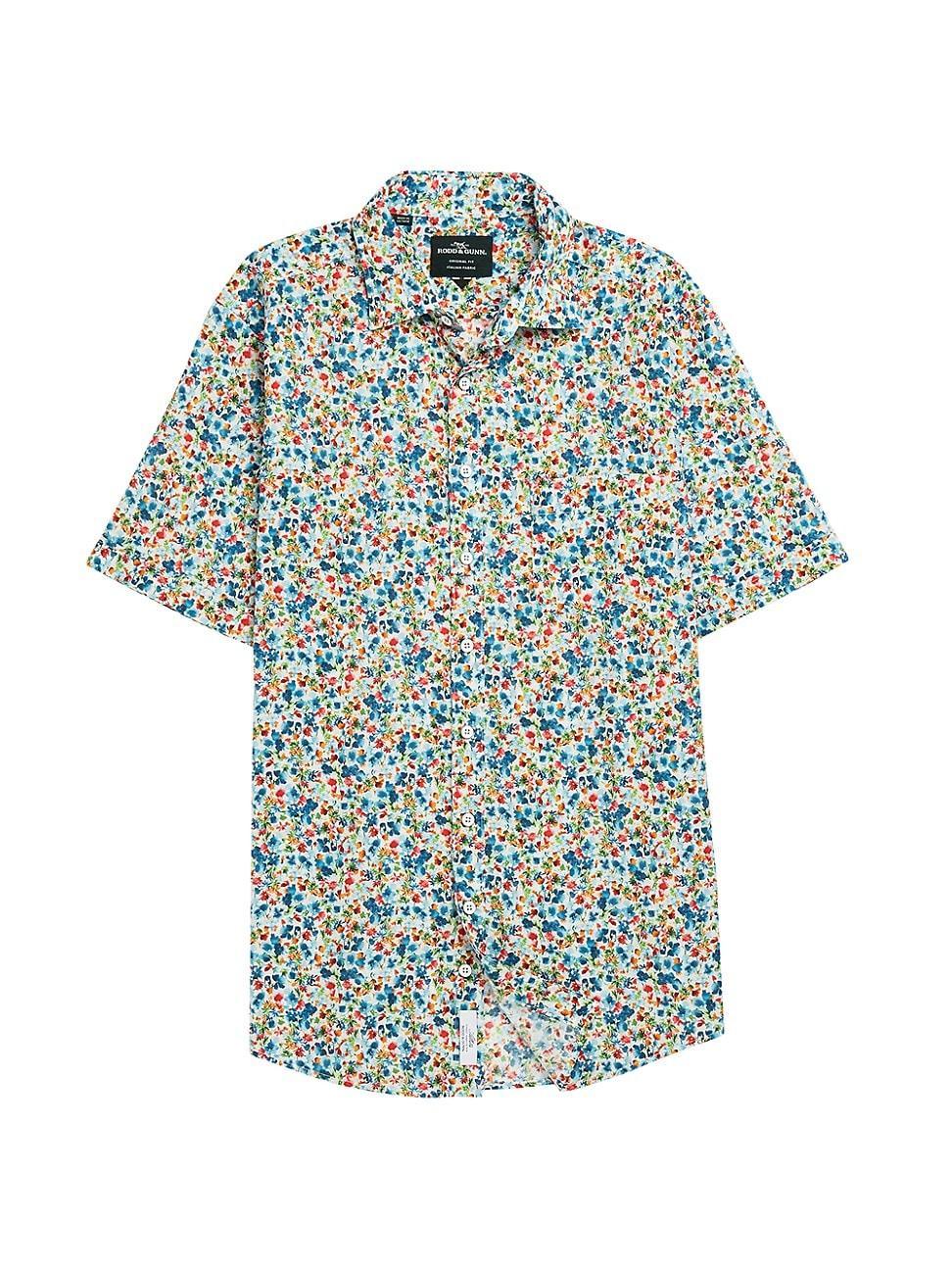 Mens The Forks Cotton Ditsy Floral Short-Sleeve Shirt Product Image