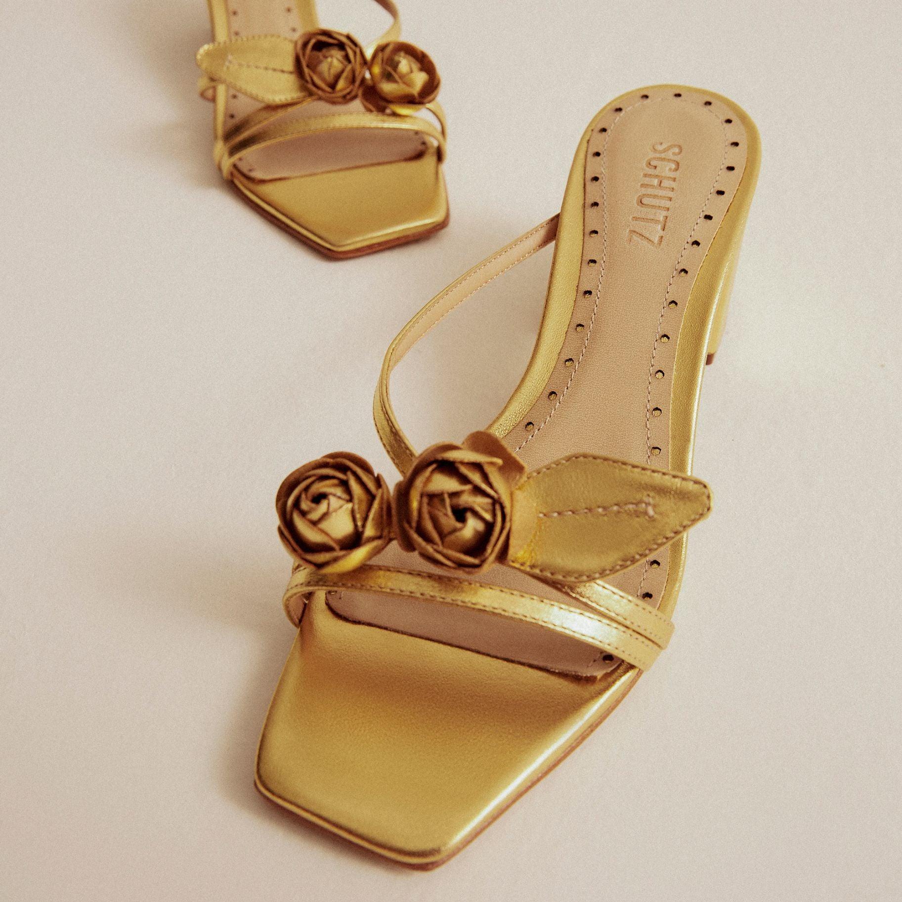 Alma Metallic Leather Sandal Female Product Image