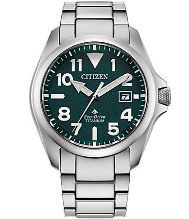 Men's Citizen Eco-DriveÂ® Promaster Dive Super Titaniumâ¢ Watch with Green Dial (Model: Bn0241-59W) Product Image