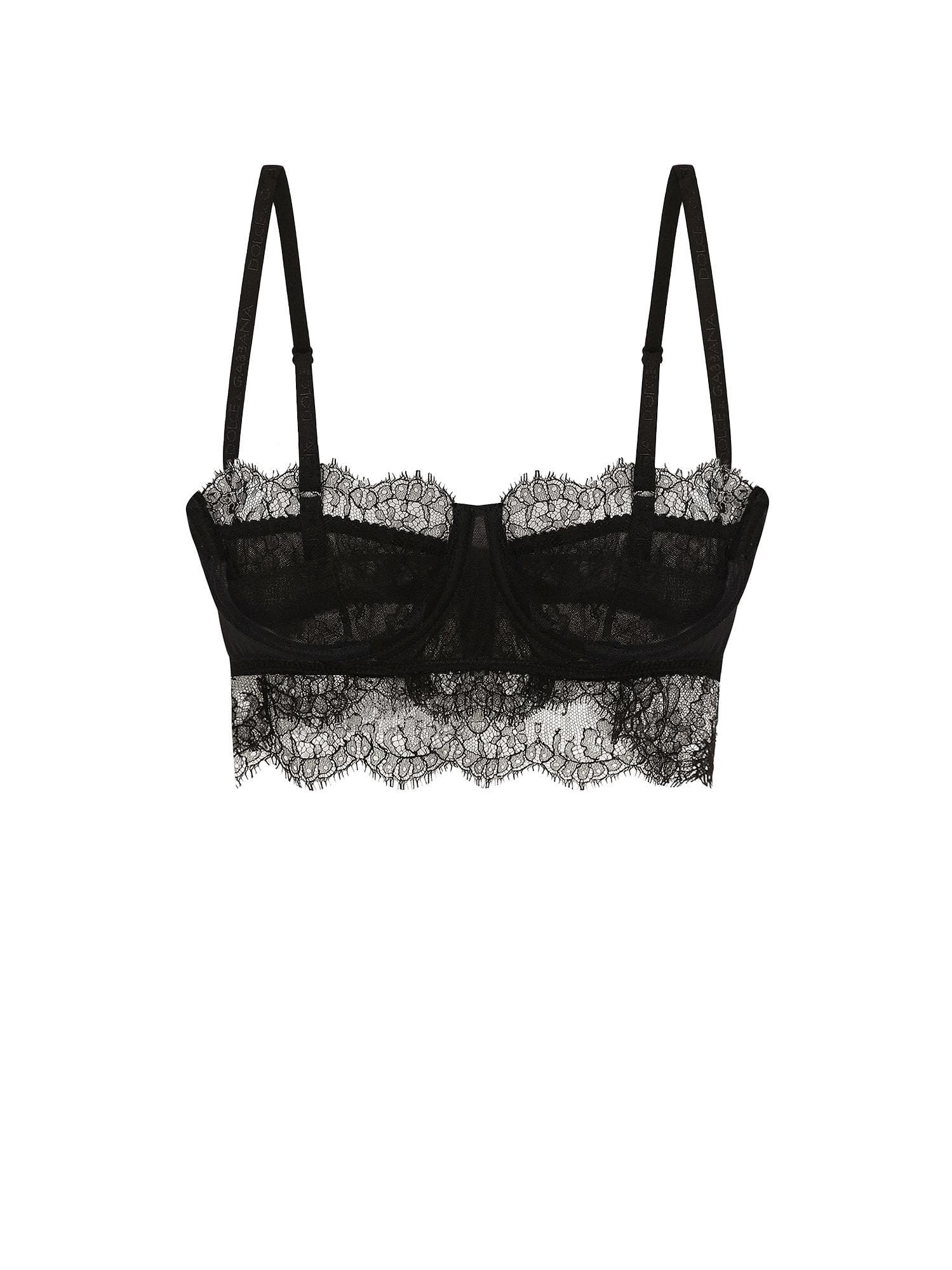 DOLCE & GABBANA Lace Balcony Bra In Black   Product Image