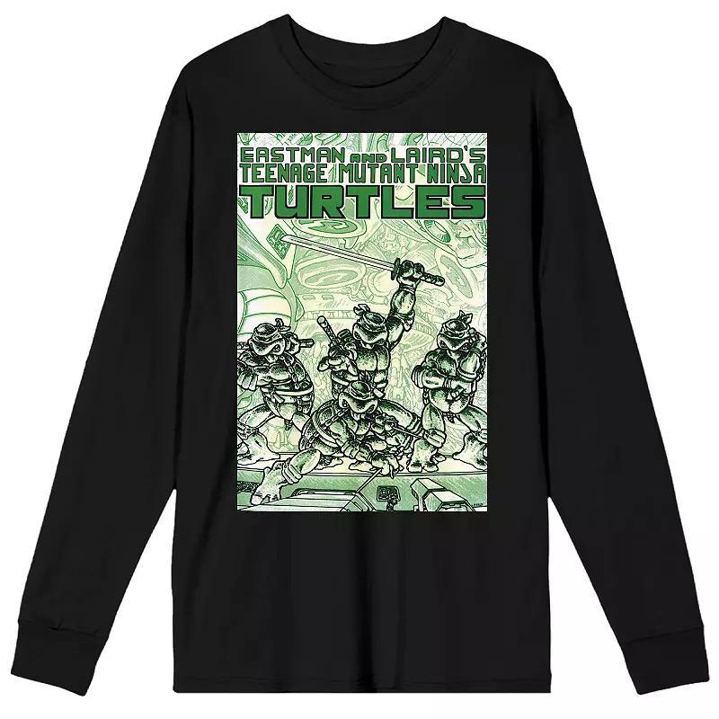 Mens Teenage Mutant Ninja Turtles Comic Origins Green Comic Art Long Sleeve Graphic Tee Product Image