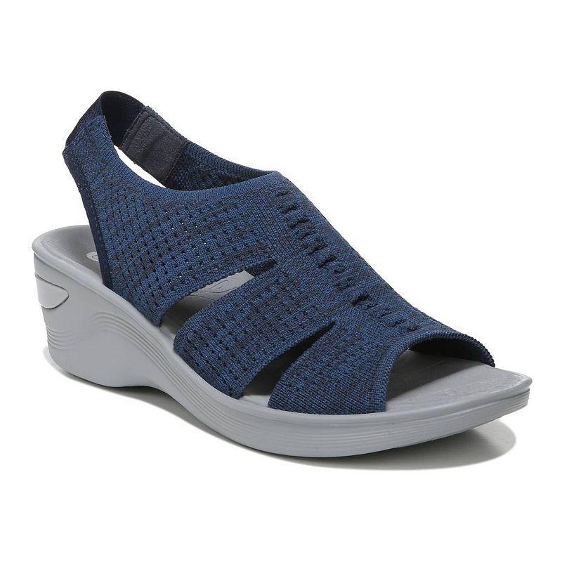 Bzees Double Up Womens Slingback Wedge Sandals Blue Product Image