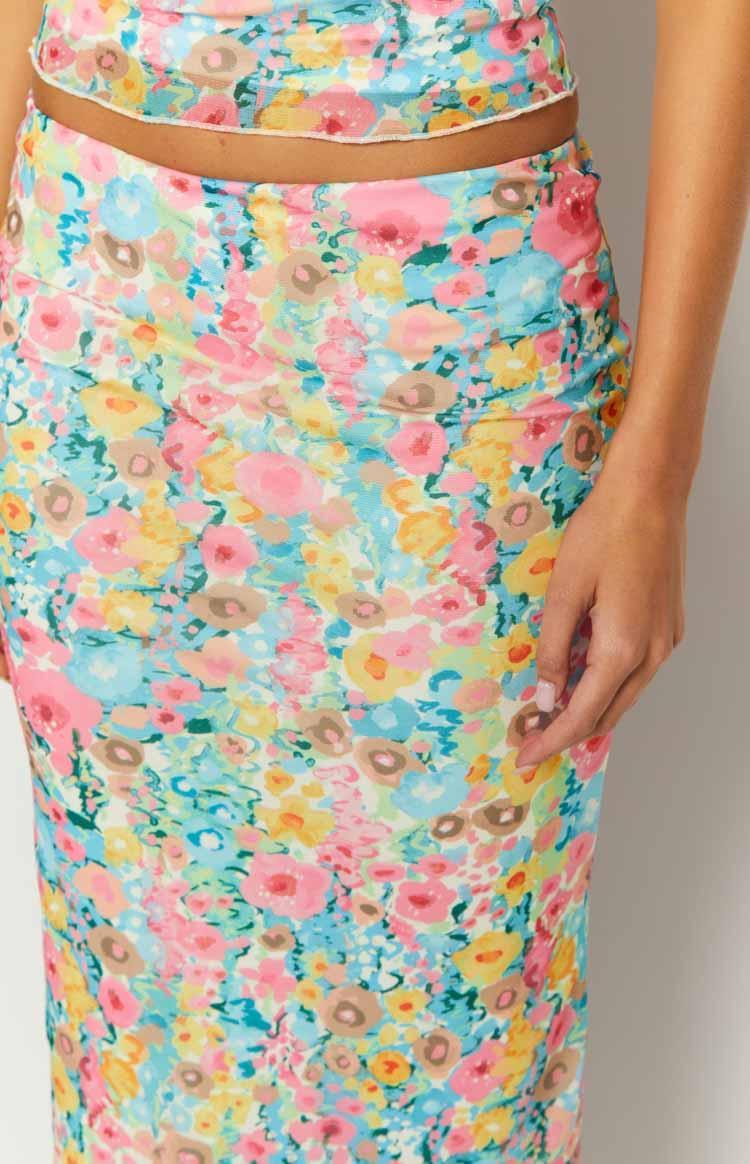 When in Rome Multi Floral Maxi Skirt Product Image