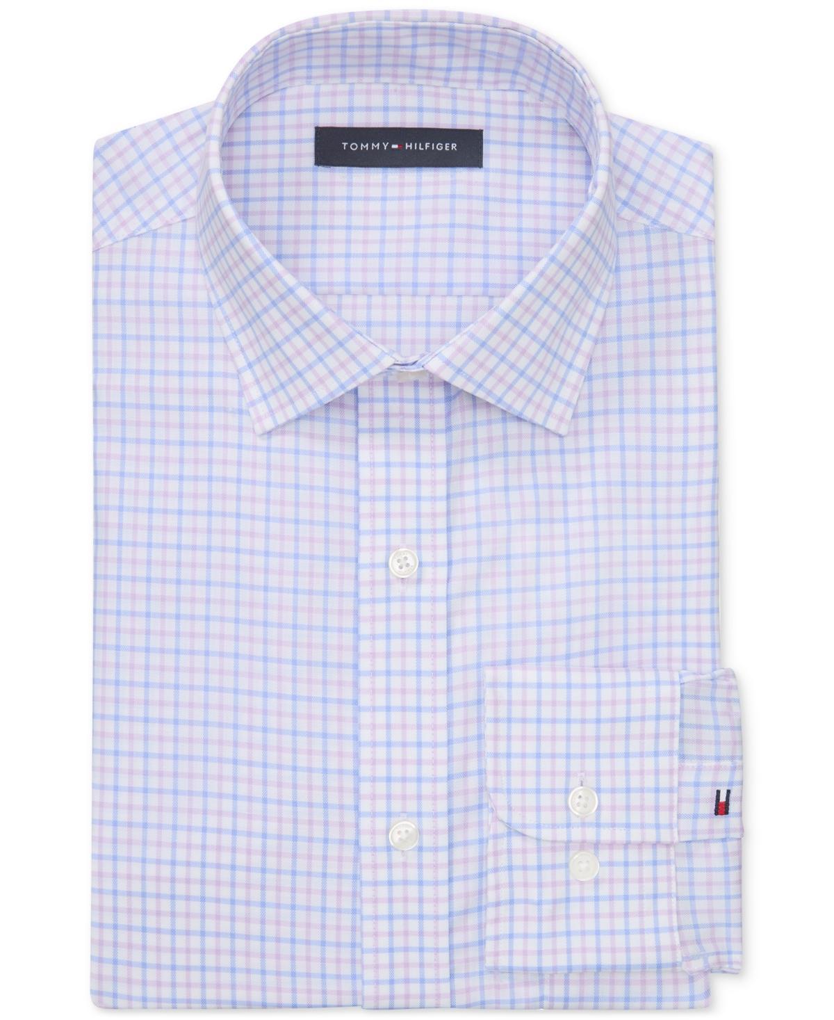 Tommy Hilfiger Mens Th Flex Regular Fit Wrinkle Resistant Stretch Pinpoint Oxford Dress Shirt Product Image