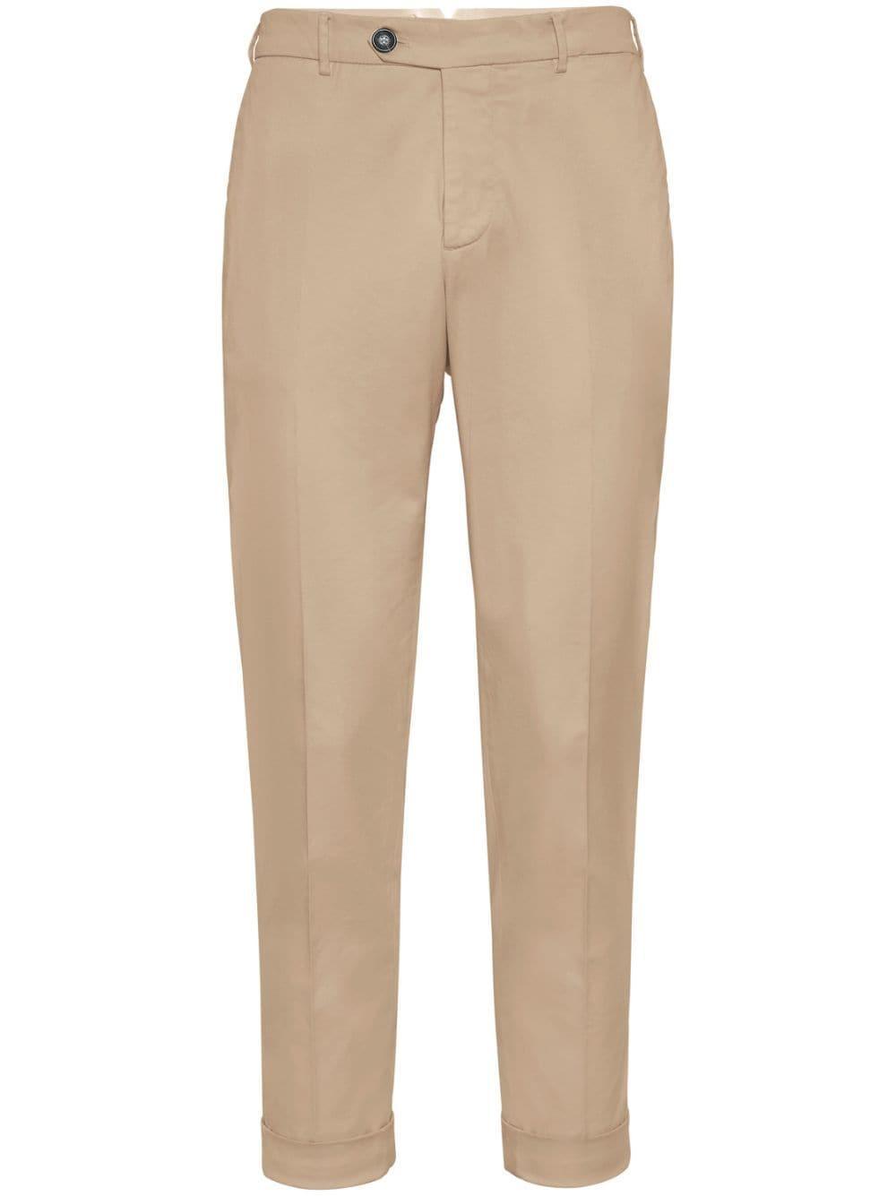 BRUNELLO CUCINELLI Mid-rise Tapered-leg Trousers In Neutrals Product Image