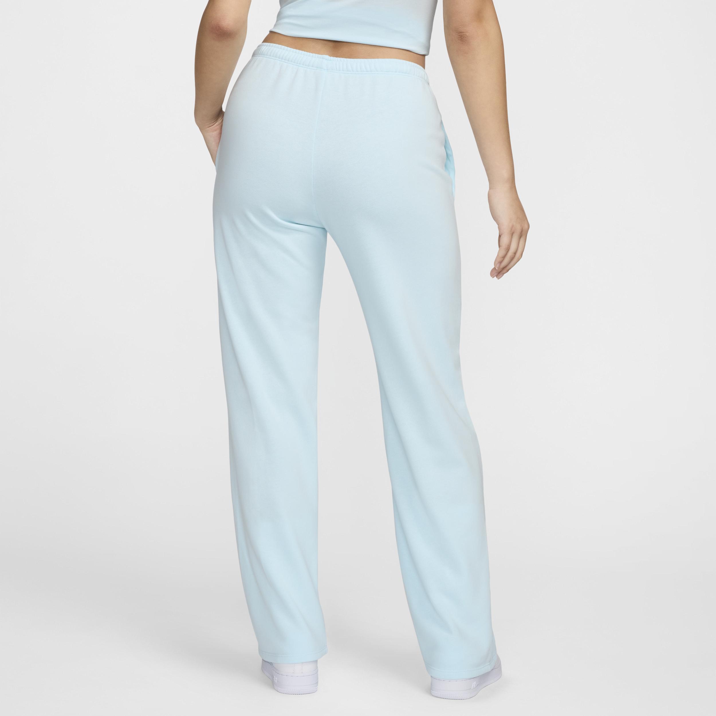 Womens Nike Sportswear Chill Terry Mid-Rise French Terry Open-Hem Sweatpants Product Image