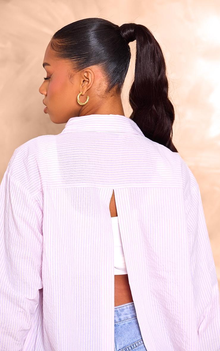 Pink Striped Oversized Shirt Product Image