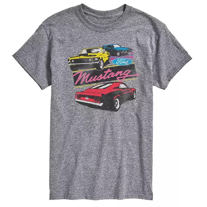 Mens Ford Mustang Vintage Graphic Tee Grey Gray Product Image