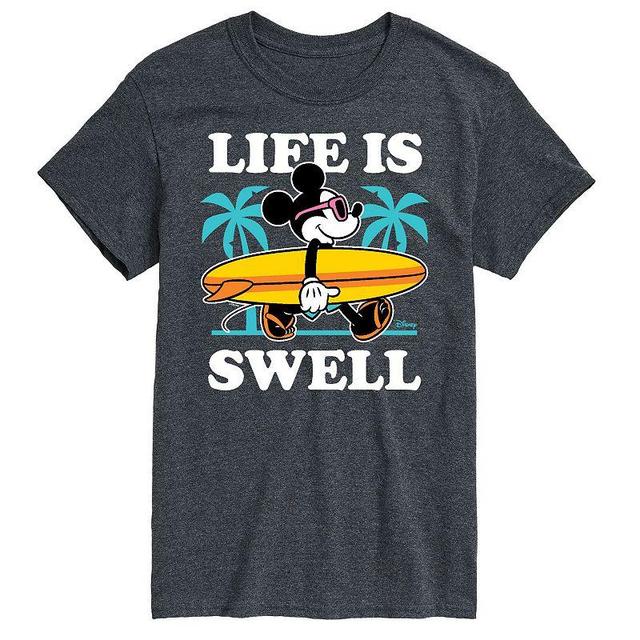 Big & Tall Disney Life Is Swell Tee, Mens Dark Grey Product Image