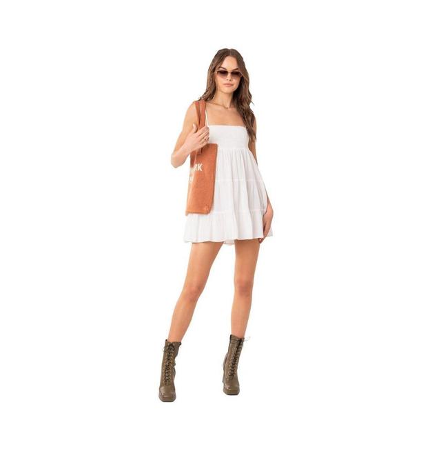 EDIKTED Ivory Cotton Minidress in White at Nordstrom, Size X-Large Product Image