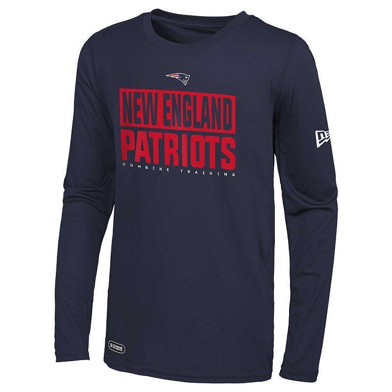 Mens New Era Navy New England Patriots Combine Authentic Offsides Long Sleeve T-shirt Product Image