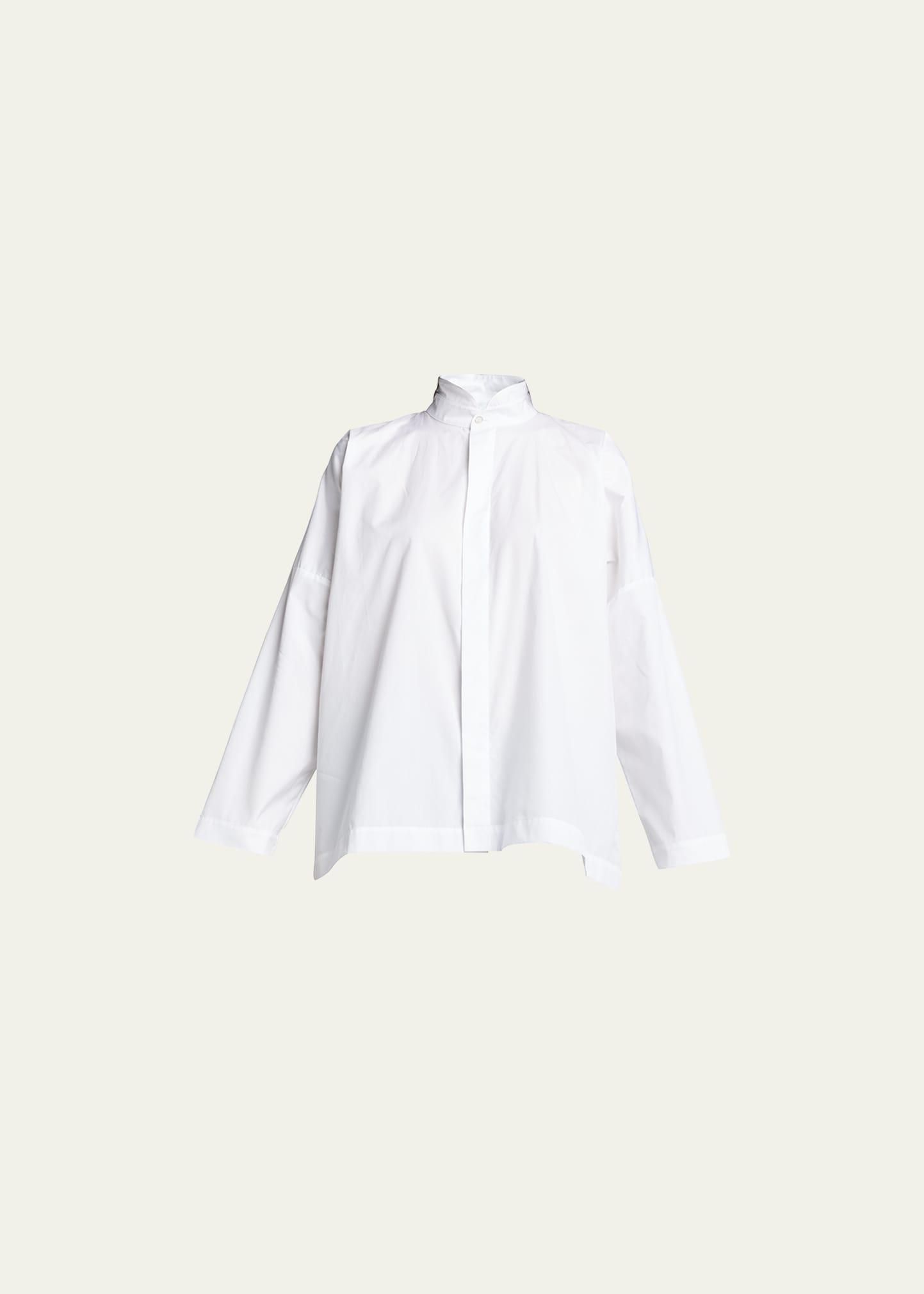 Wide Longer-Back Double Stand Collar Shirt (Mid Plus Length) Product Image