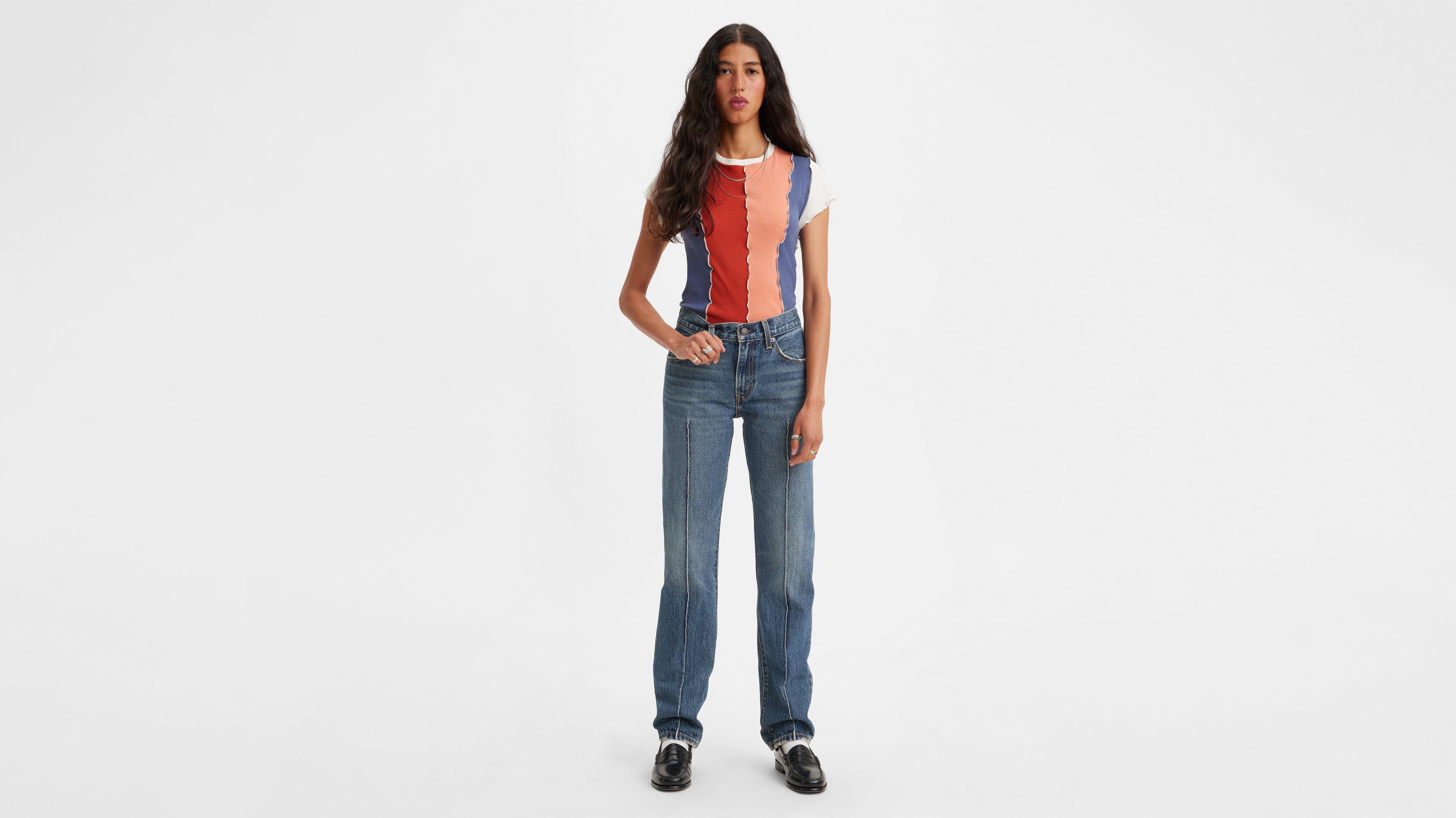 Middy Straight Pintuck Women's Jeans Product Image