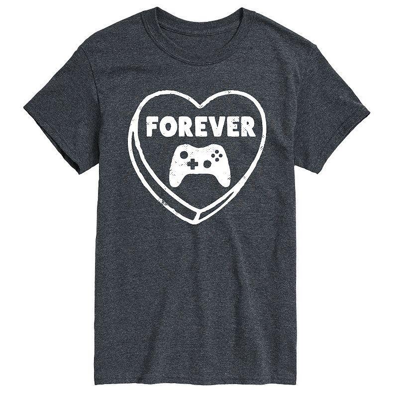 Mens Forever Heart Video Games Graphic Tee Heather Grey Product Image