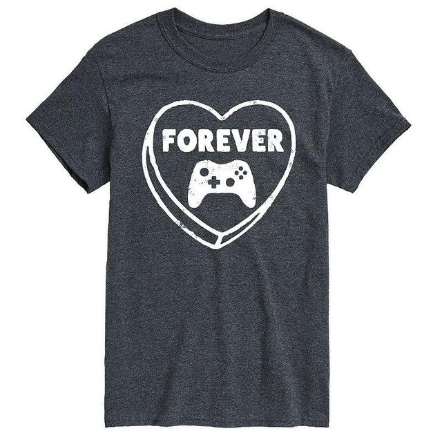 Mens Forever Heart Video Games Graphic Tee Heather Grey Product Image