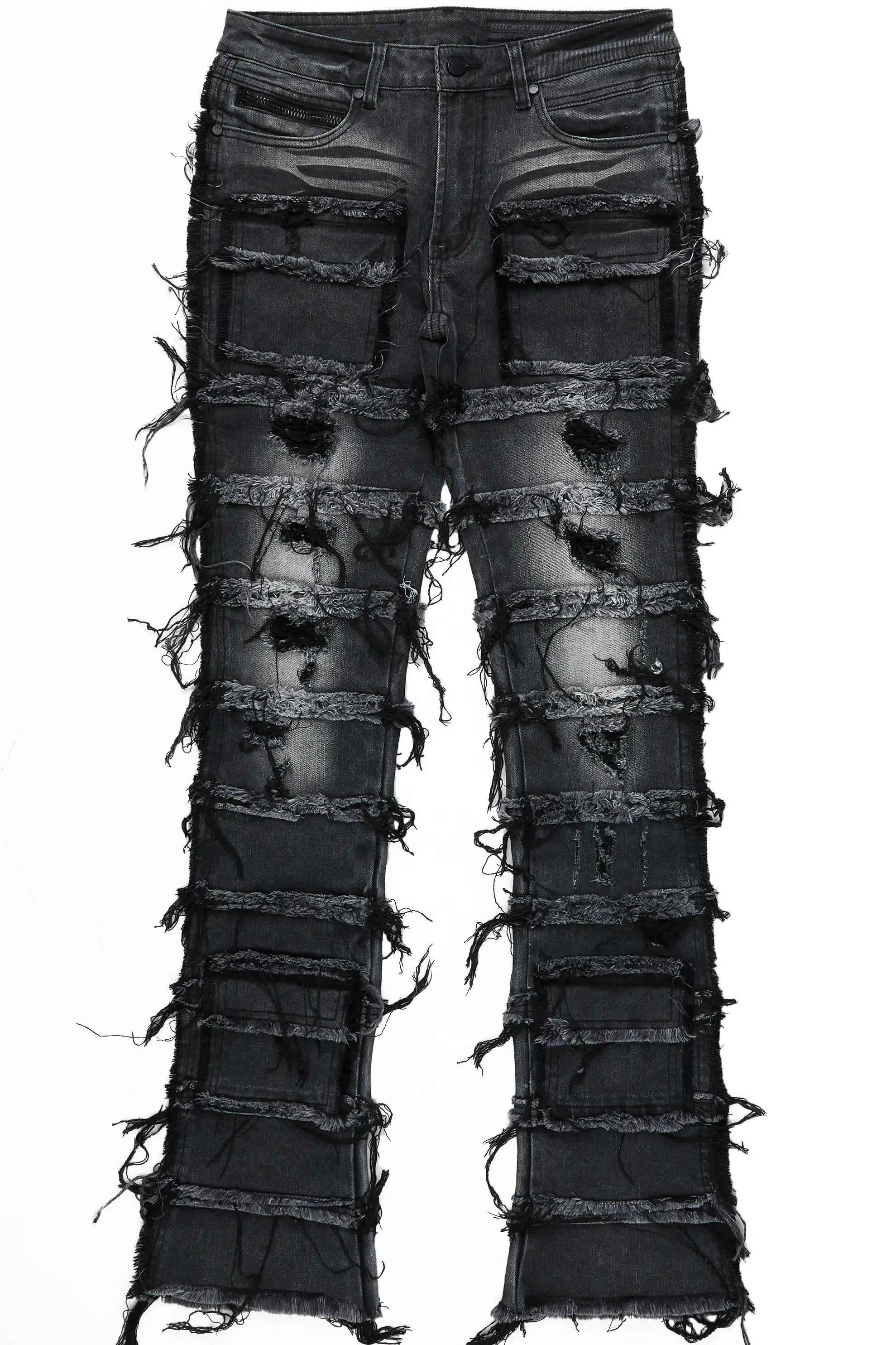 Josie Black Stacked Flare Jean Male Product Image