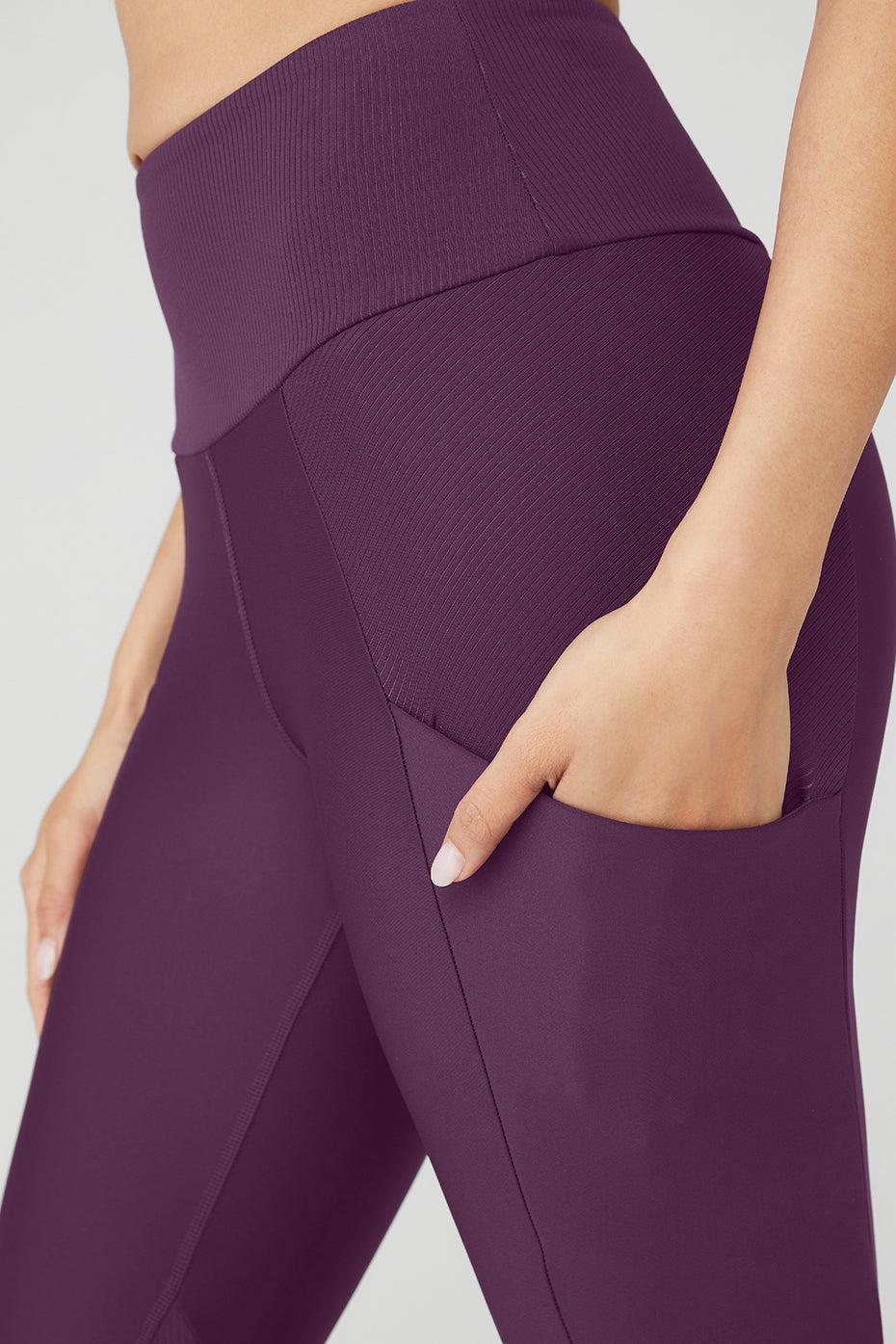 Ribbed Airlift High-Waist 7/8 Enchanted Legging - Dark Plum Female Product Image