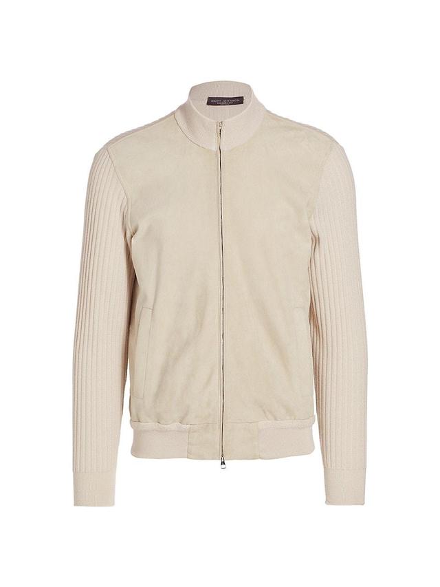 Mens Cashmere & Silk-Blend Full Zip Knit Jacket Product Image