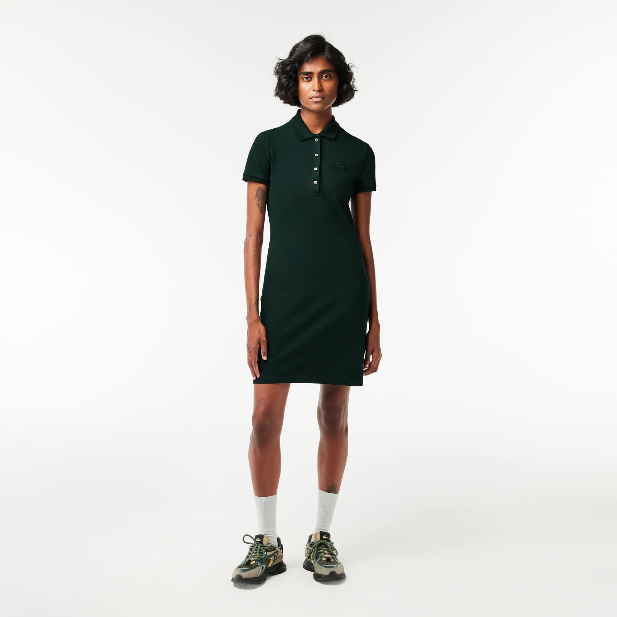 Women's Stretch Cotton Piqué Polo Dress Product Image