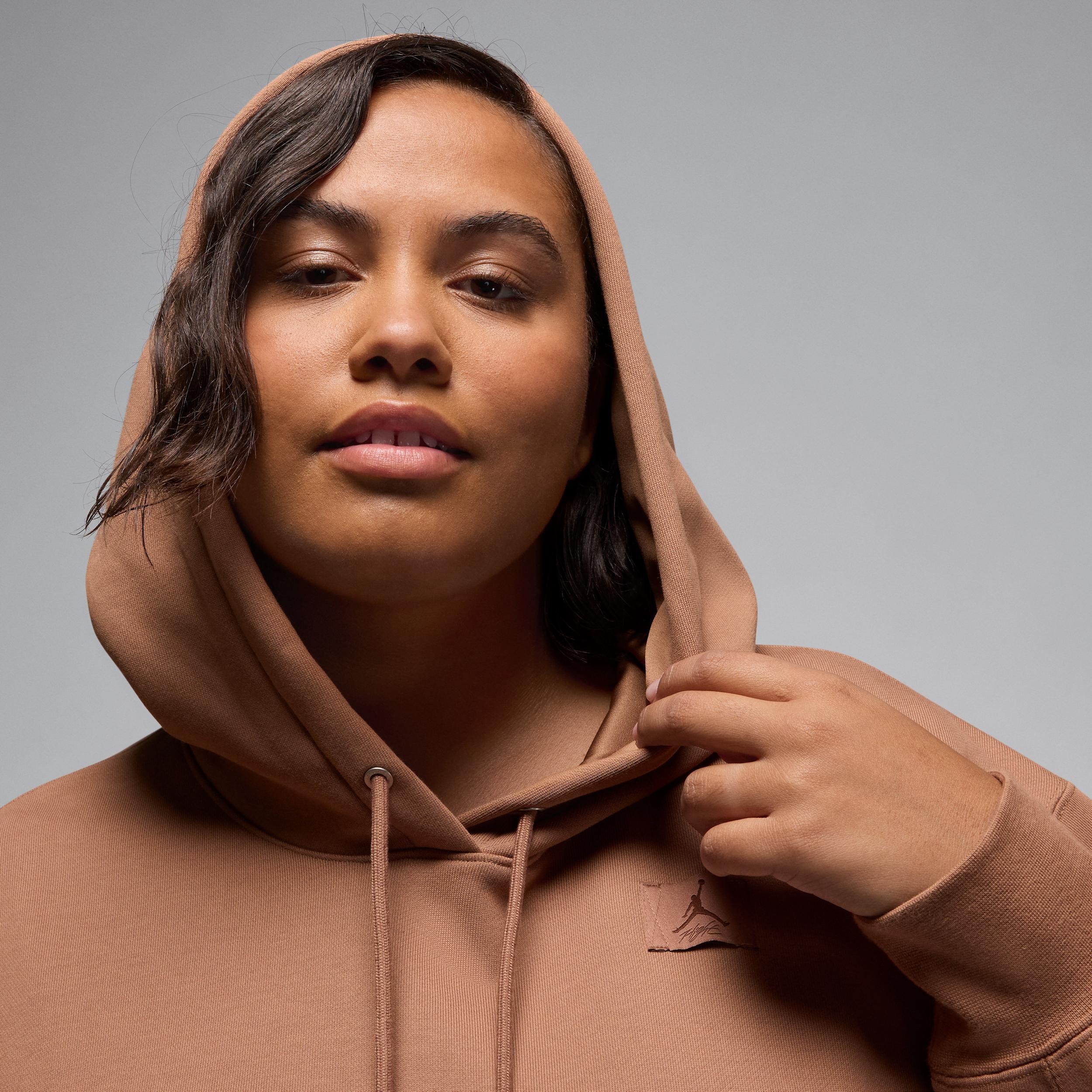 Women's Jordan Flight Fleece Satin-Lined Pullover Hoodie (Plus Size) Product Image