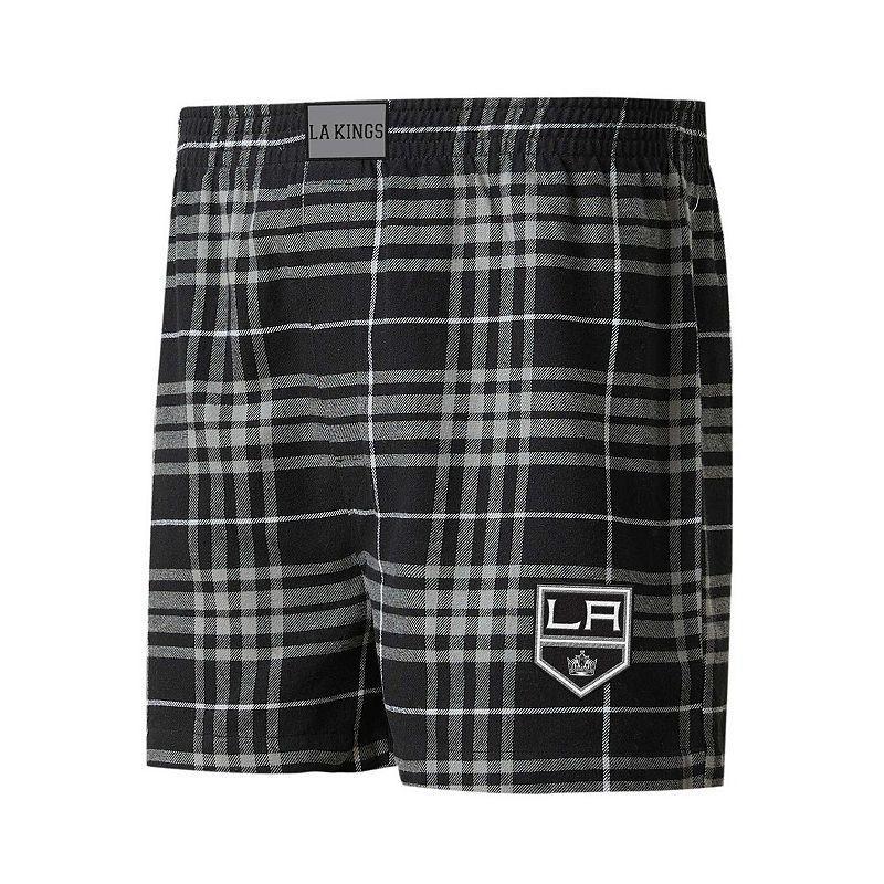 Mens Concepts Sport Black/Silver Los Angeles Kings Concord Flannel Boxers Product Image