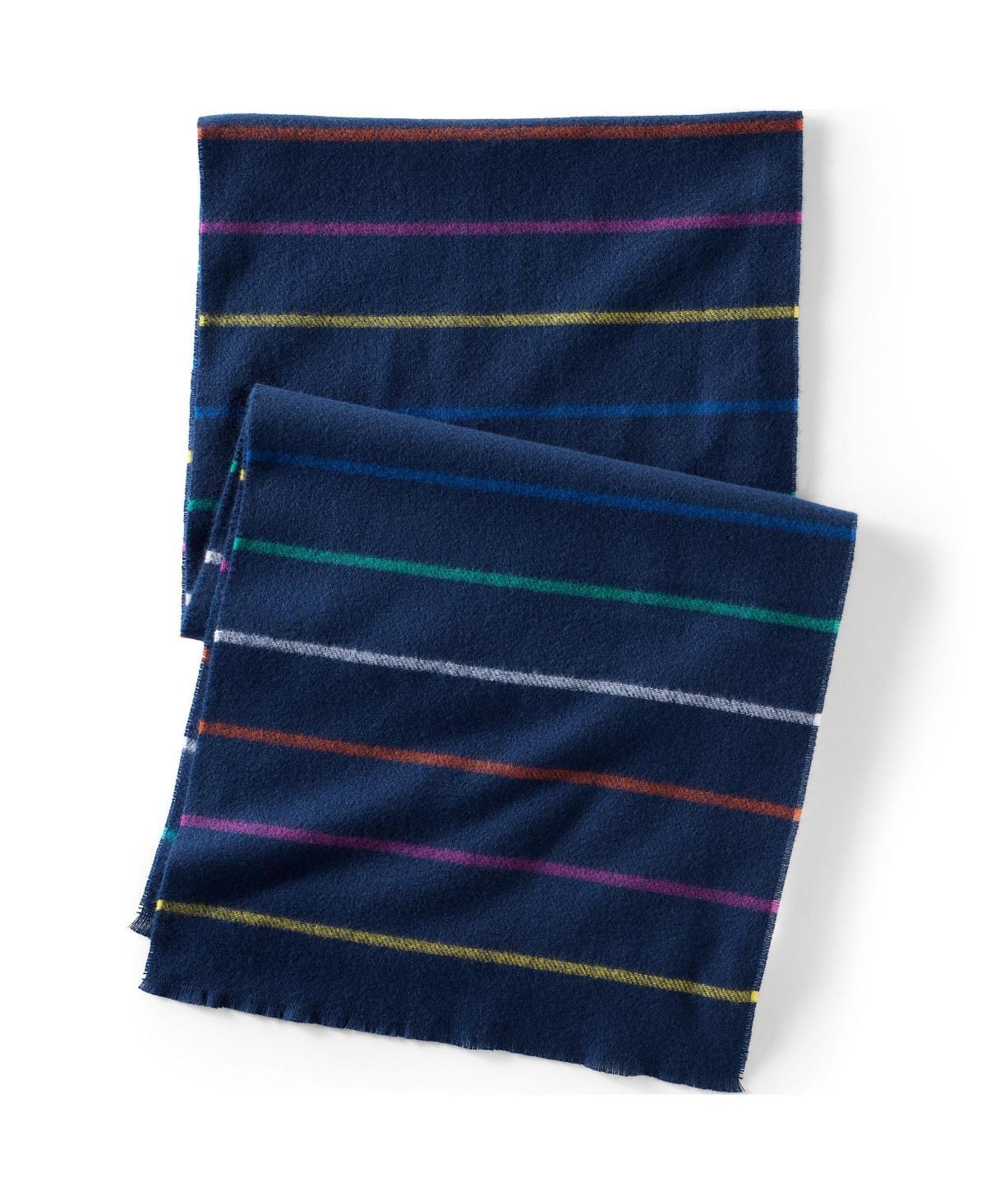 Womens Lands End CashTouch Pattern Scarf, Blue Heritage Stripe Product Image